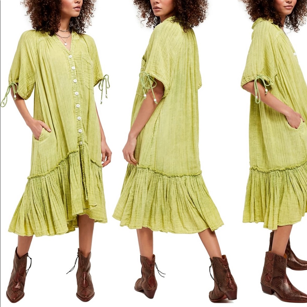 Free people maya midi dress xs